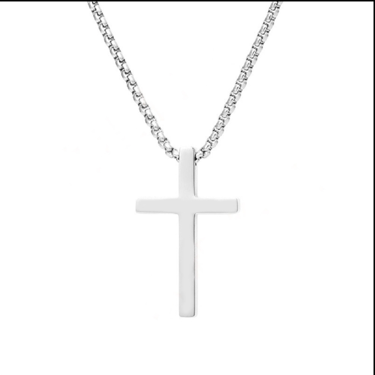 Edelstahl Halskette - Kreuz - Vergoldet -mit Gravur